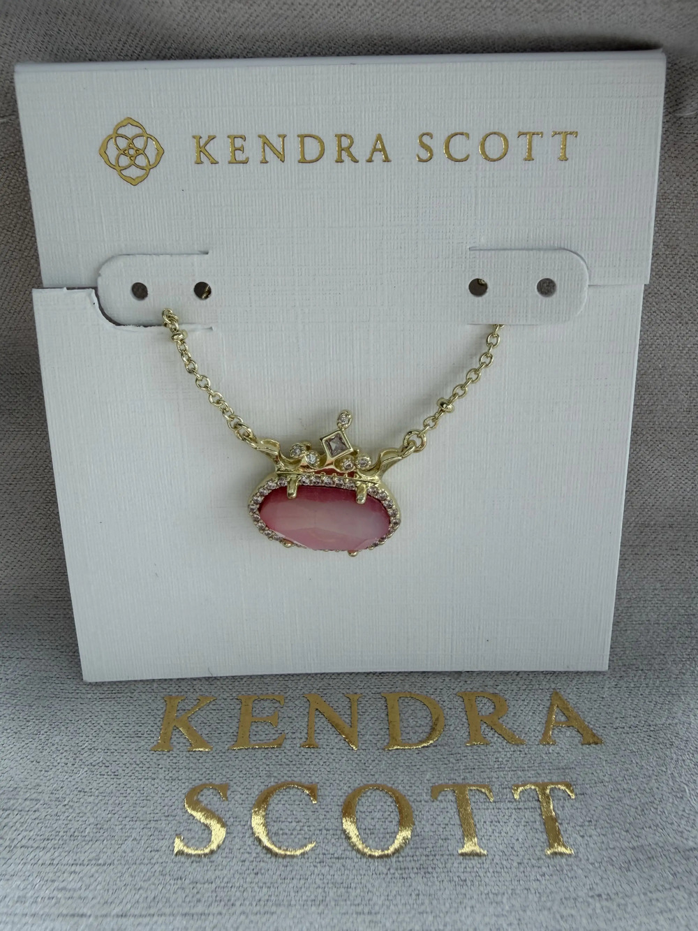 Kendra Scott Pink Crown Pendant Necklace